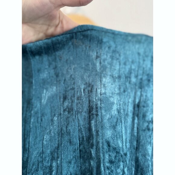 Vintage MOA USA Women’s 3XL Crushed Velvet Tunic Dress Jewel Tone Blue Holiday - Picture 8 of 10